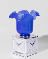 Azure Bloom Glass Lampshade