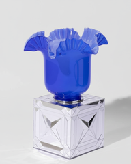 Azure Bloom Glass Lampshade