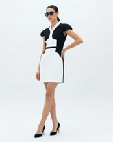 Monochrome Contour Crepe Dress