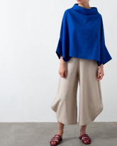 Round-Hem Wide-Leg Linen Pants