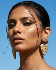 Golden Crest Papier-Mâché Earrings