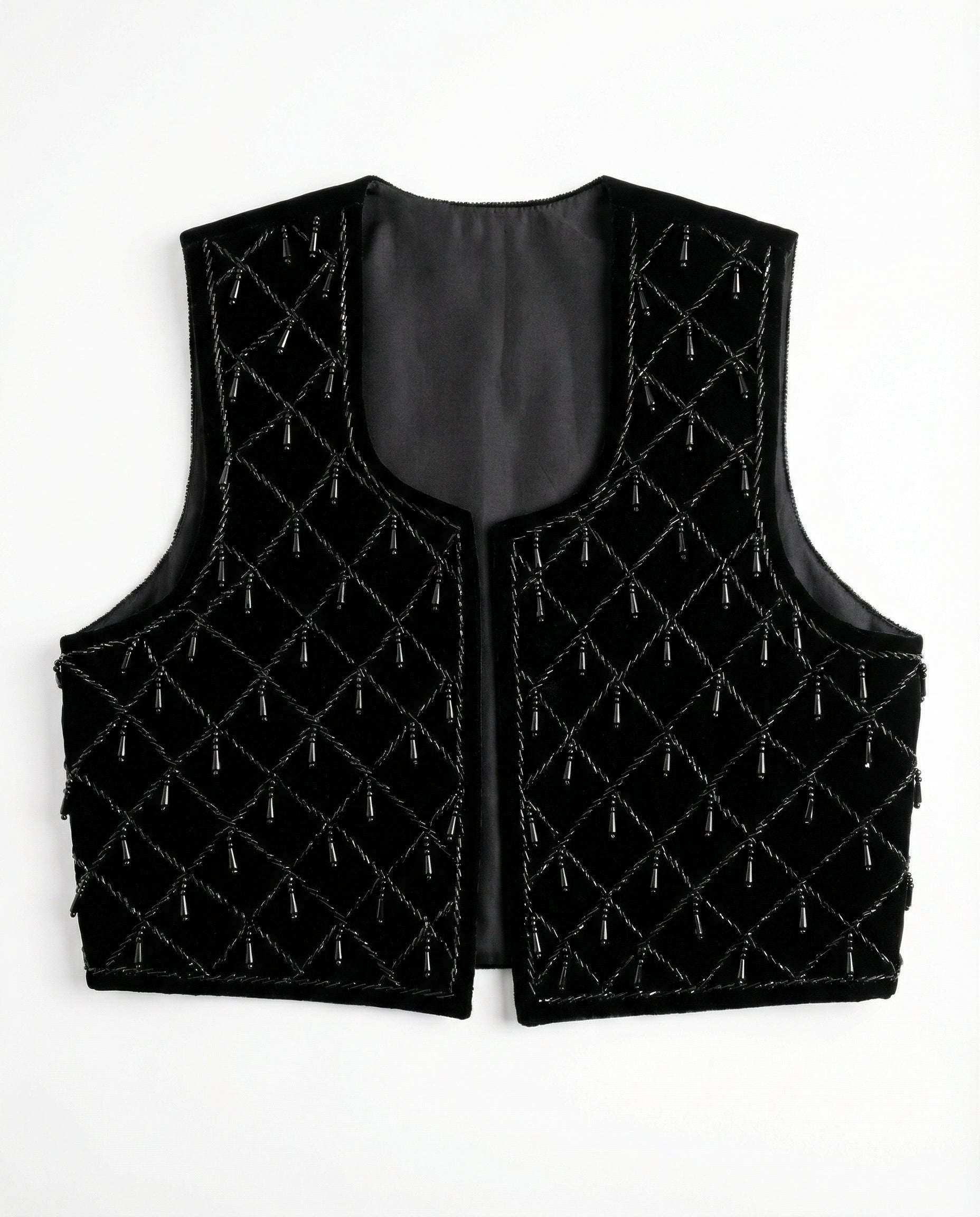 Open front decorative women’s vest handmade