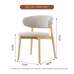 Nordic Dining Chair (Set of 2) – Modern Wood & Fabric Design