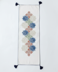 natural cotton table runner with Persian inspired motifs