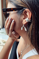 925 sterling silver leaf drop earrings