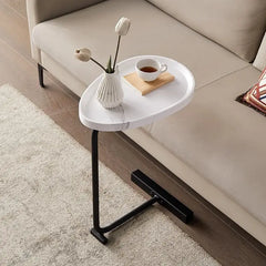 Minimalist coffee table with iron base