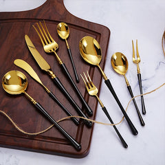 Elegant modern dinnerware set – knife, fork, spoon, teaspoon