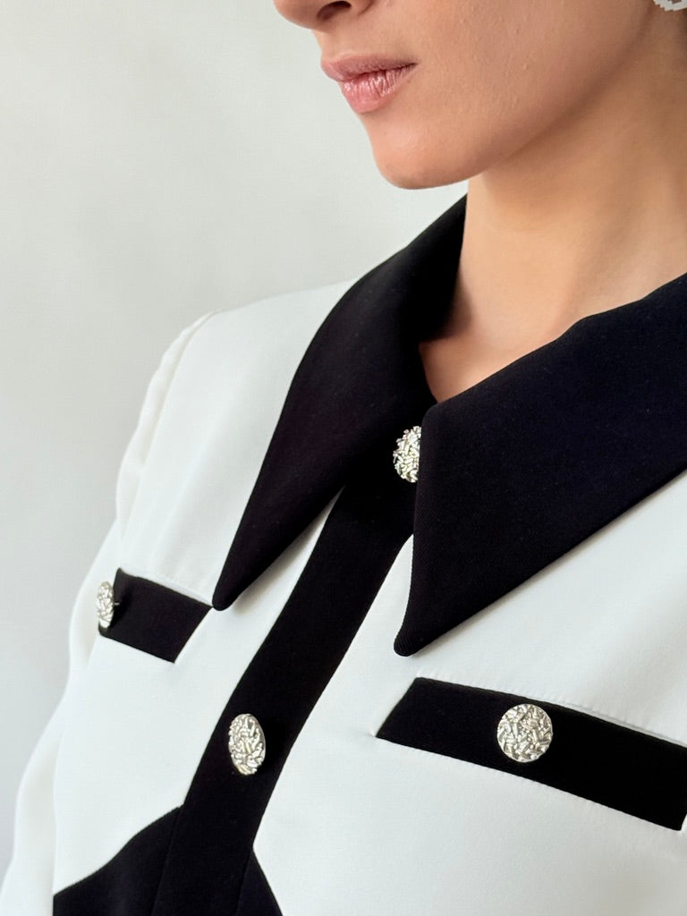 Monochrome crepe dress