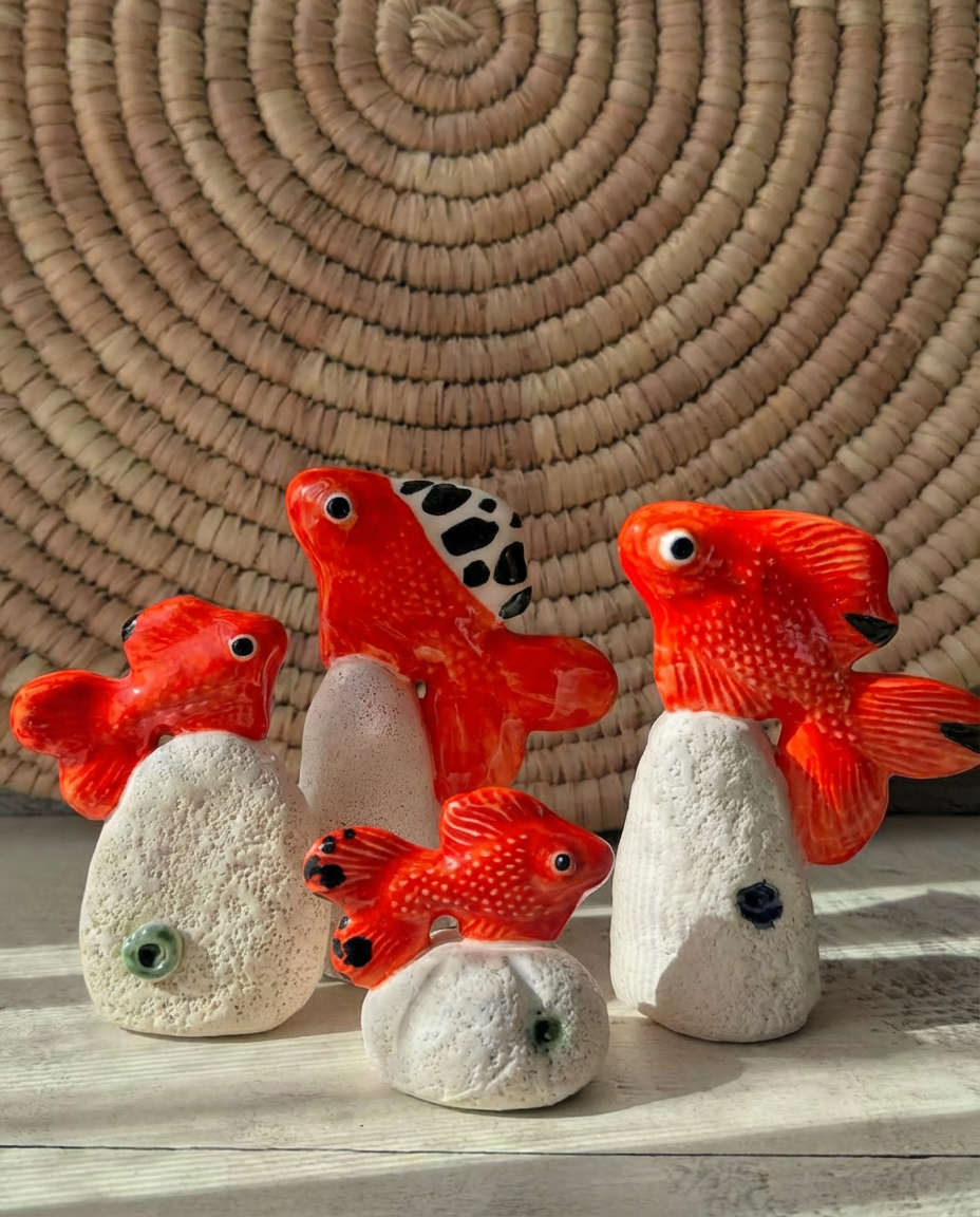 Decorative red fish sculpture small and large sizes