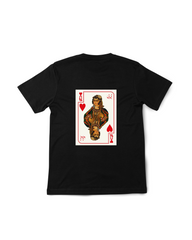 Black T-shirt with Qajar Queen playing-card print