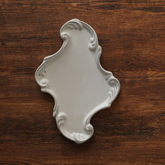 Vintage Lace Ceramic Tray – Handmade Elegance for Your Tabletop