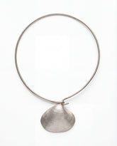 Handmade silver shell pendant on collar
