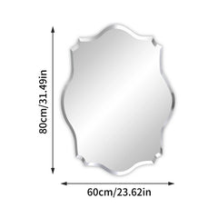 Frameless Scalloped Beveled Wall Mirror