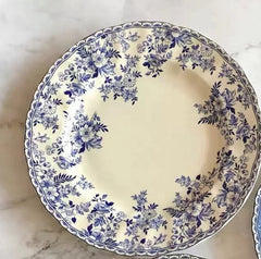 Vintage Blue and White Ceramic Plate, Soup Bowl & Coffee Cup (Sold Individually)