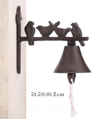 Set of decorative cast iron bells with nostalgic designs