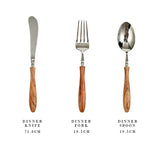 5-piece wooden handle cutlery set for dining