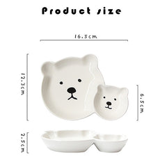 cartoon animal dinner plate white ceramic