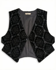 Artisan threadwork statement vest detail