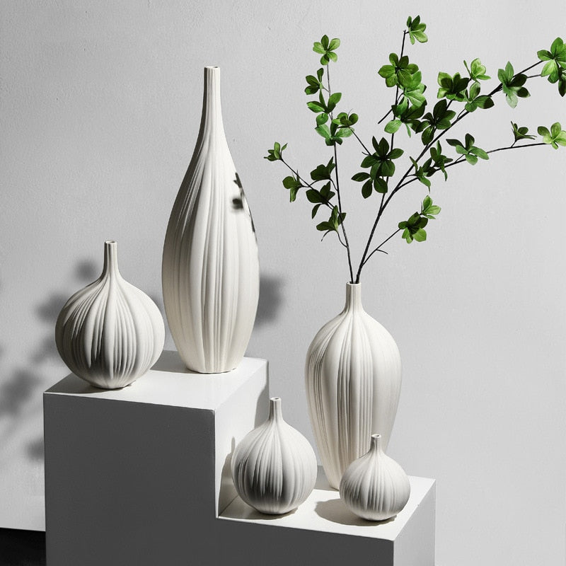 contemporary ceramic vase in neutral tones