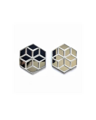 Hexa Mirror handmade geometric earrings with 3D cube design