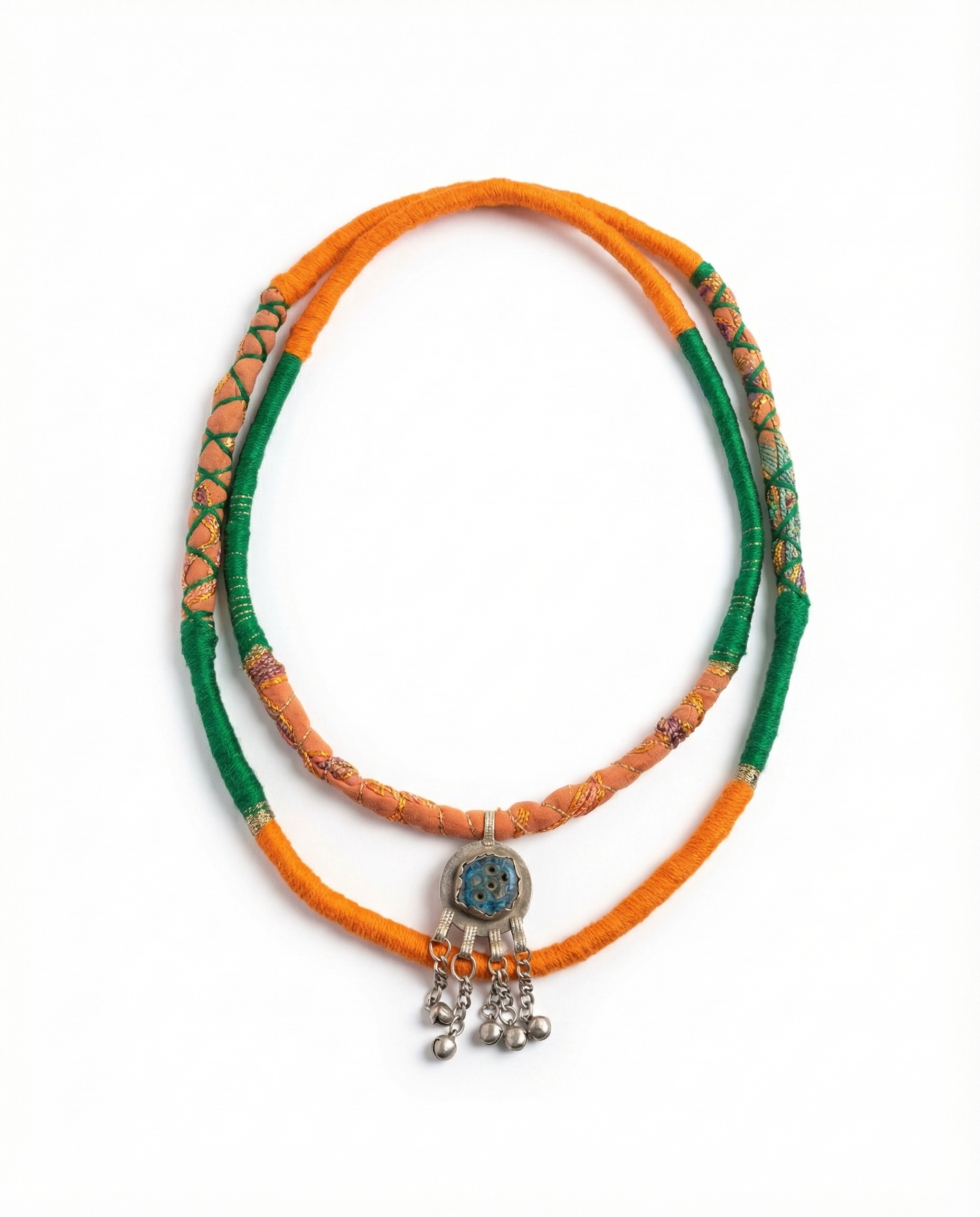 Artisan jewelry necklace with amulet pendant