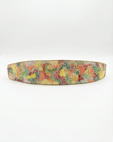 handmade beaded belt with colourful mosaic pattern