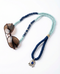 Aqua & Navy eyeglass holder