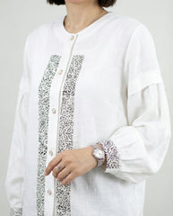 Lightweight cotton blouse with traditional panel detail