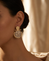 Imperial Lion Coin Earrings