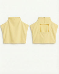 Structured Backless High-Neck Blouse