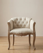 Louvre Antique Solid Wood Tufted Armchair