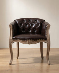 Louvre Antique Solid Wood Tufted Armchair