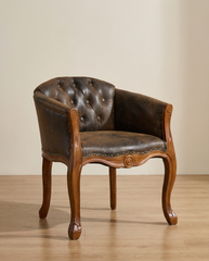 Louvre Antique Solid Wood Tufted Armchair