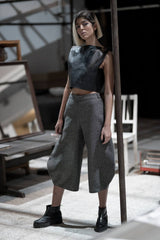 contemporary womenswear wide leg trousers editorial