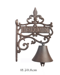 Welcome sign antique-style cast iron bell