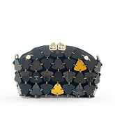 Golzar Green Tiled Shoulder Bag with Gold Chain