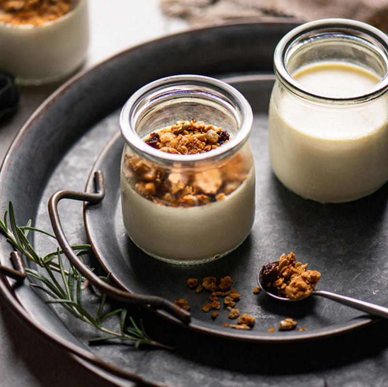 Rustic round metal dinner plates with handles