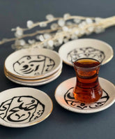 Hand-painted Persian calligraphy coaster on ceramic