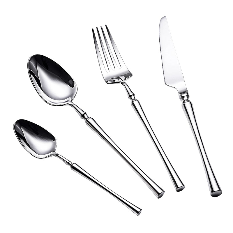 stainless steel modern flatware in silver finish