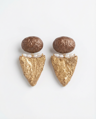 Golden Crest Papier-Mâché Earrings