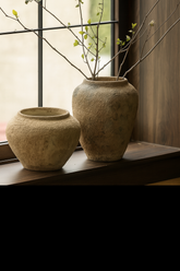 textured vintage pottery vase for rustic home decor