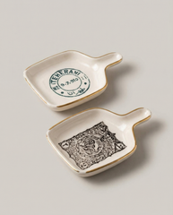 Decorative ceramic mini tray with Tehran stamp design