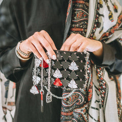 Vosha Radiance Mini Bag with chain strap and abstract motifs