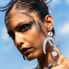 Statement earrings with vintage coin detail