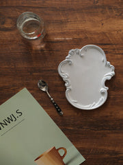 Vintage Lace Ceramic Tray – Handmade Elegance for Your Tabletop