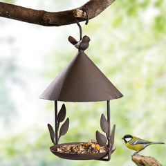 Hanging iron bird feeder for gardens