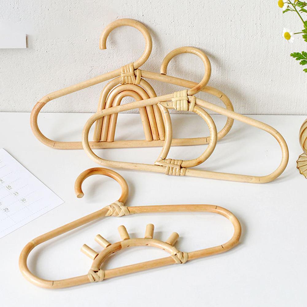 Handmade rattan hangers for kids' clothes