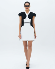 Monochrome Contour Crepe Dress