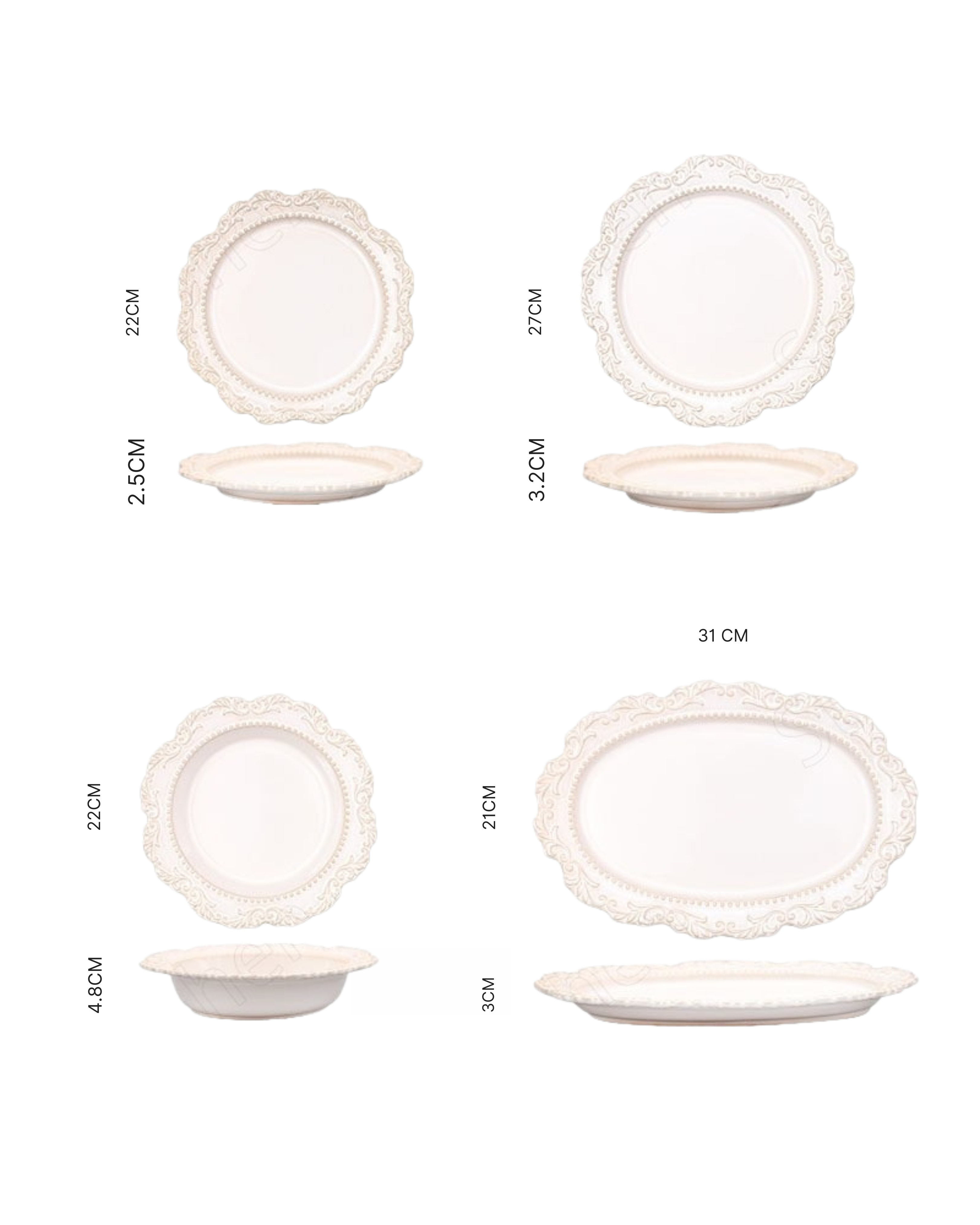French Baroque Vintage Dinnerware Set