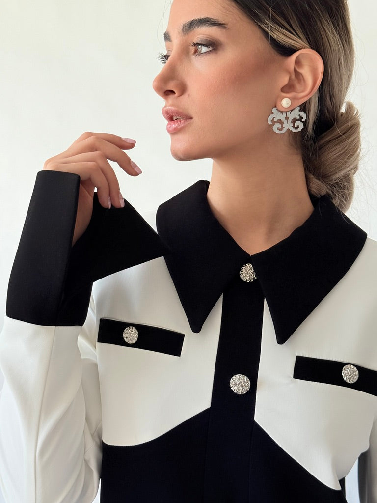 Premium Crepe Monochrome Dress